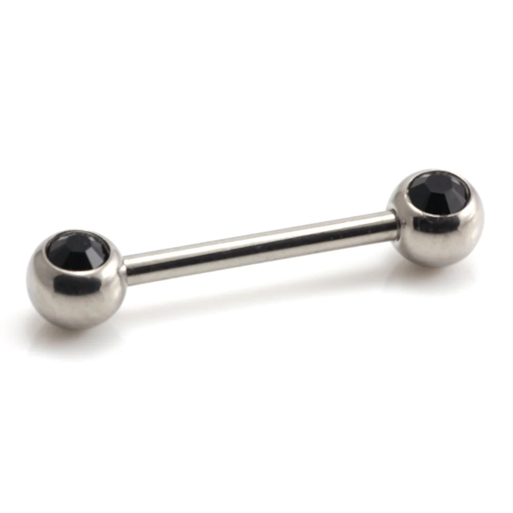 Titanium External Thread Forward Jewelled Nipple Bar - Image 6