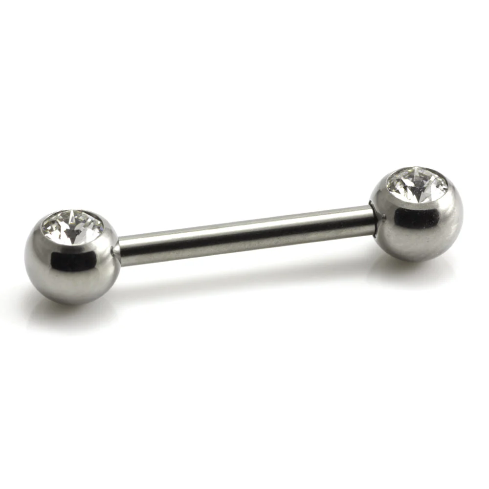 Titanium External Thread Forward Jewelled Nipple Bar - Image 8