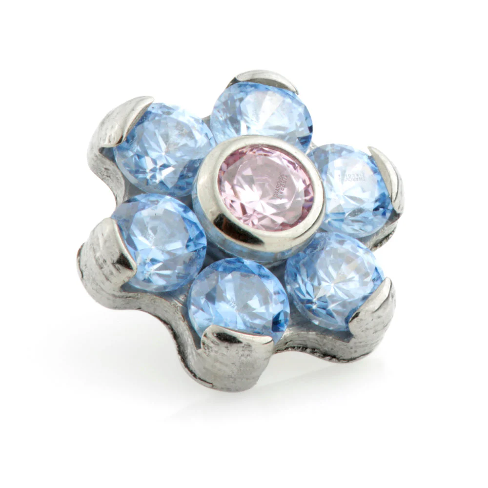 Titanium Internal Thread 6 Petal Gem Flower - Image 6