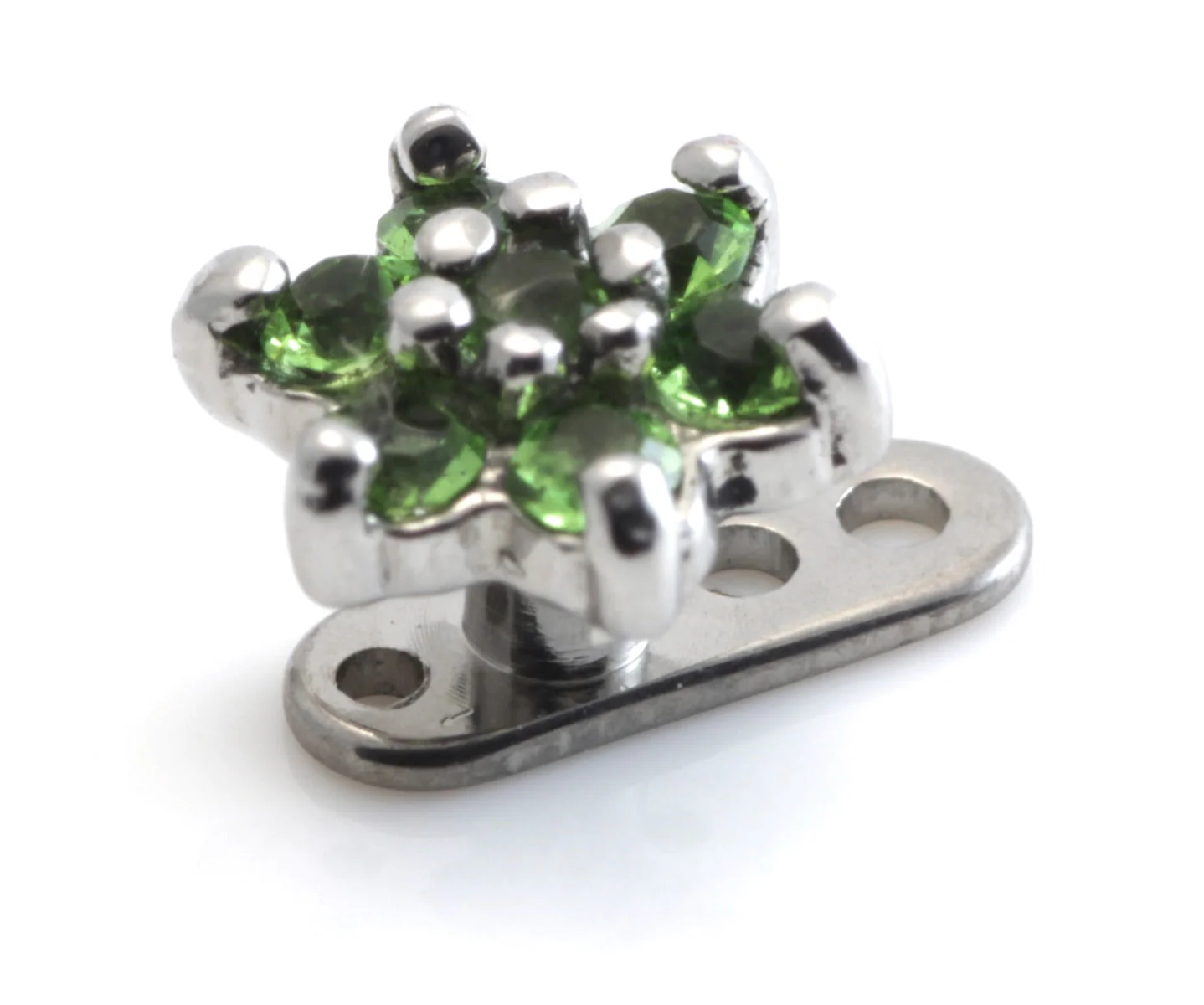 Titanium Internal Thread Anchor With Steel Gem Flower - Image 3