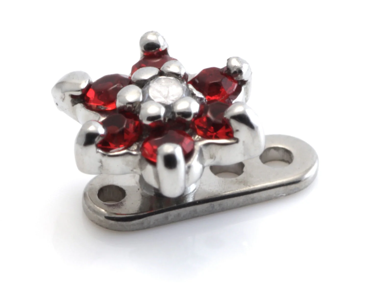 Titanium Internal Thread Anchor With Steel Gem Flower - Image 4