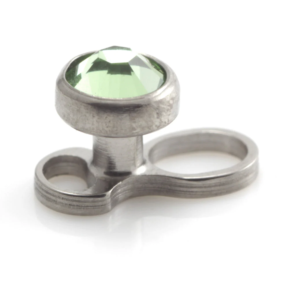 Titanium Internal Thread Micro Dermal Anchor with Gem Disk - Image 5