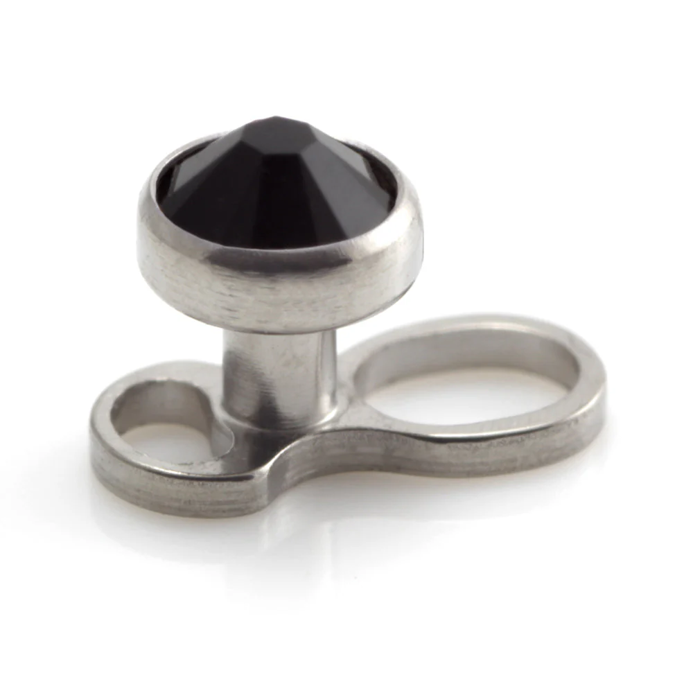 Titanium Internal Thread Micro Dermal Anchor with Gem Disk - Image 7