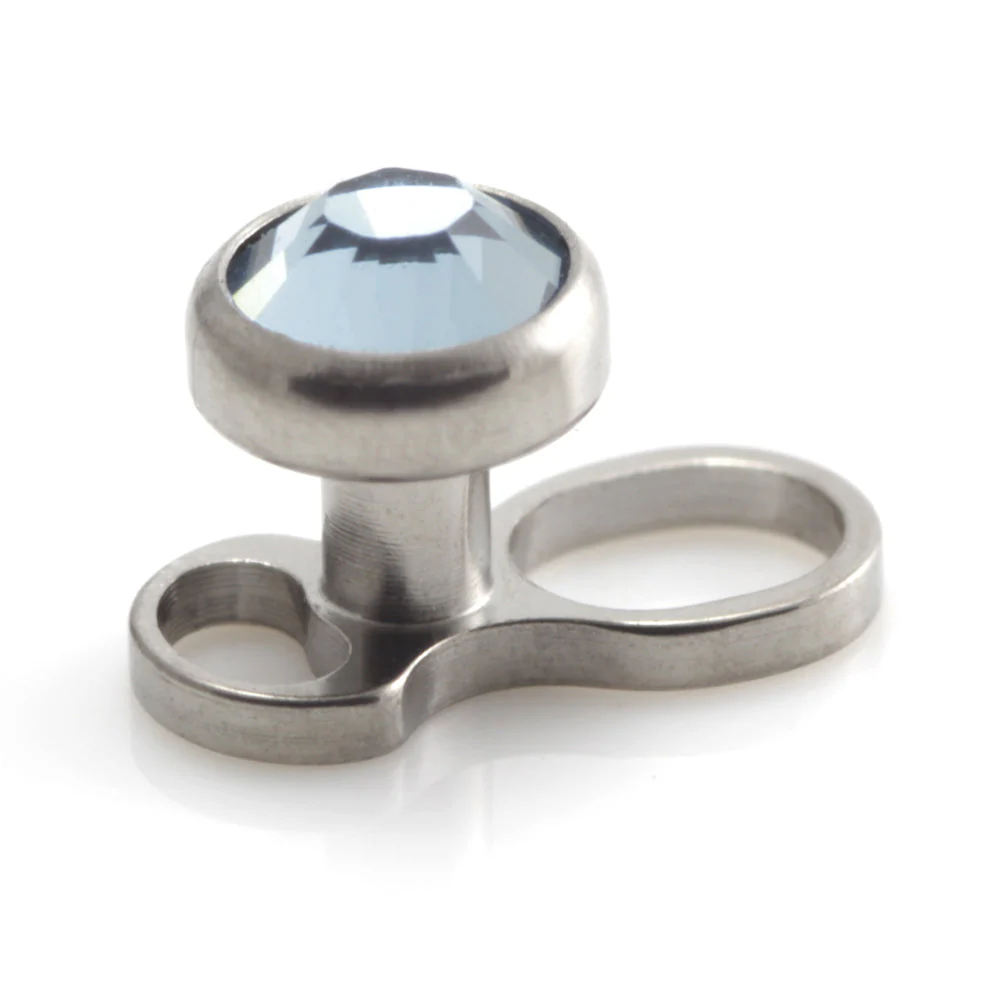 Titanium Internal Thread Micro Dermal Anchor with Gem Disk - Image 9