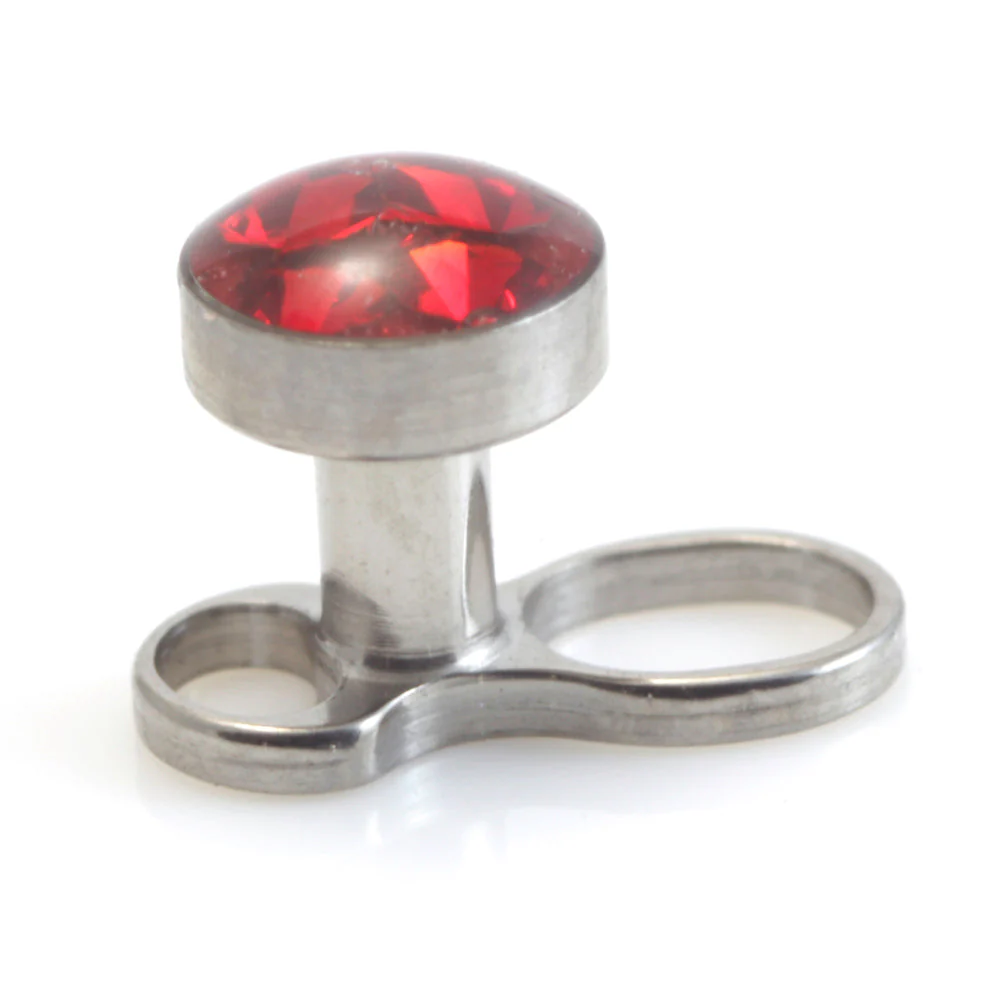 Titanium Internal Thread Micro Dermal Anchor with Multi Gem Disk - Image 2