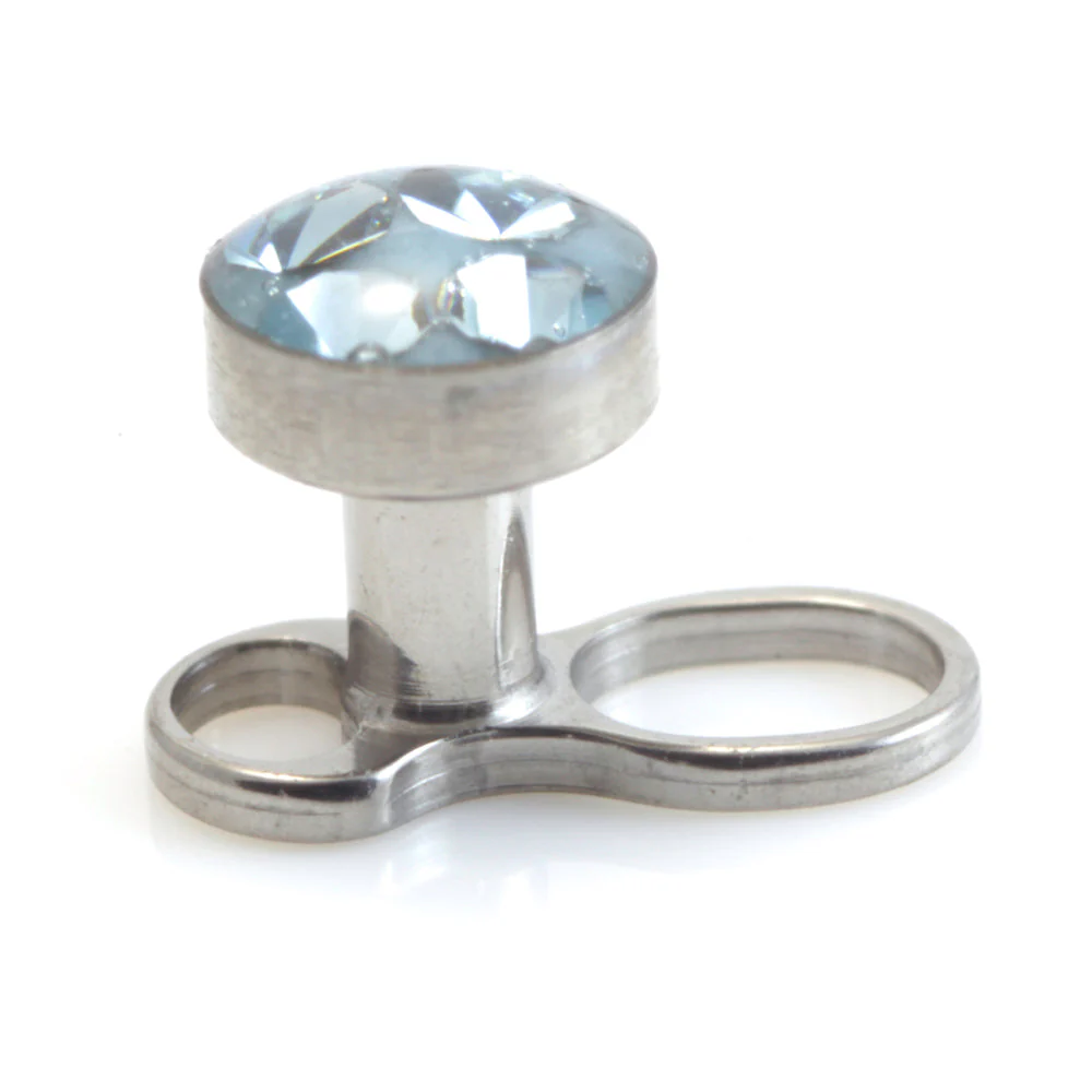 Titanium Internal Thread Micro Dermal Anchor with Multi Gem Disk - Image 3