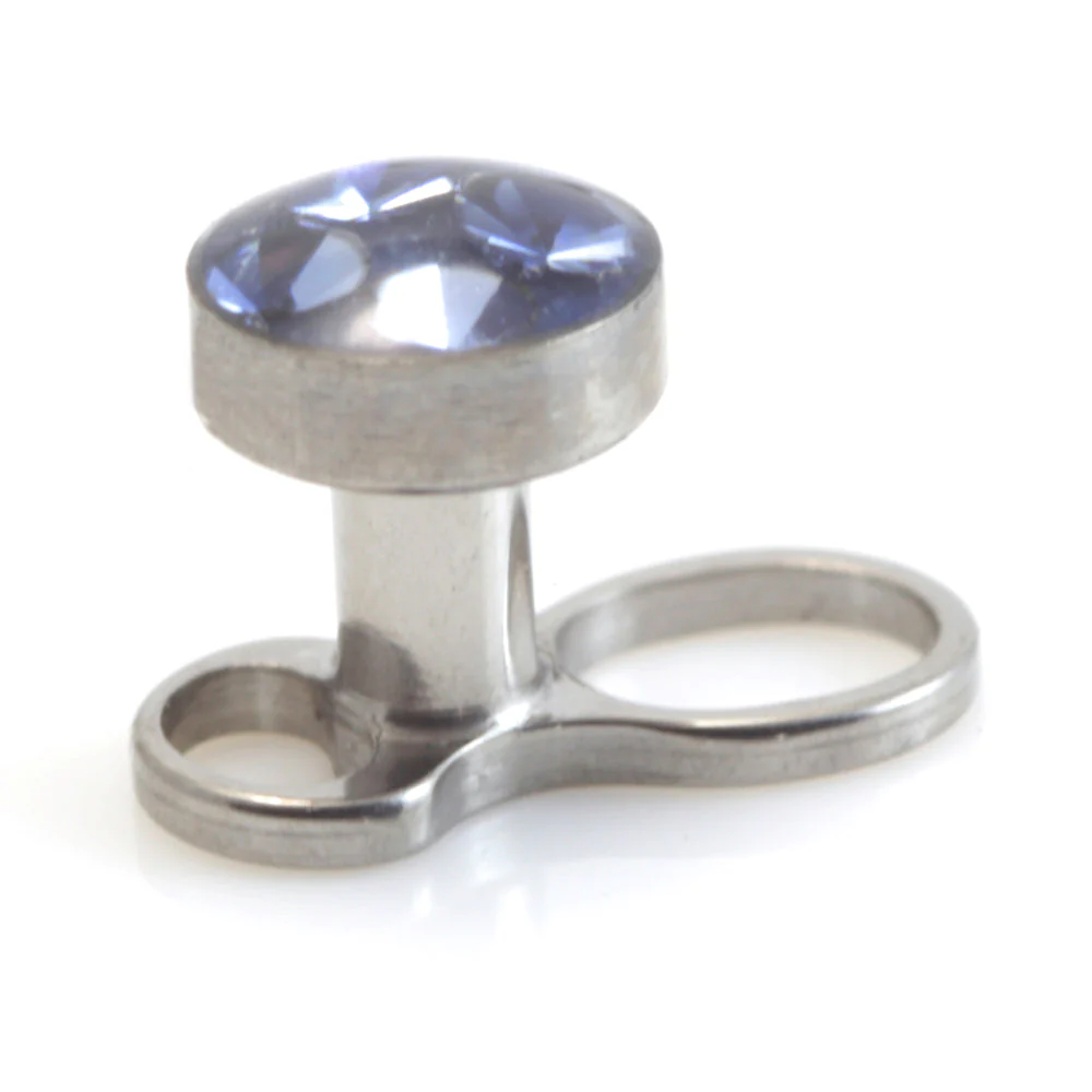 Titanium Internal Thread Micro Dermal Anchor with Multi Gem Disk - Image 4