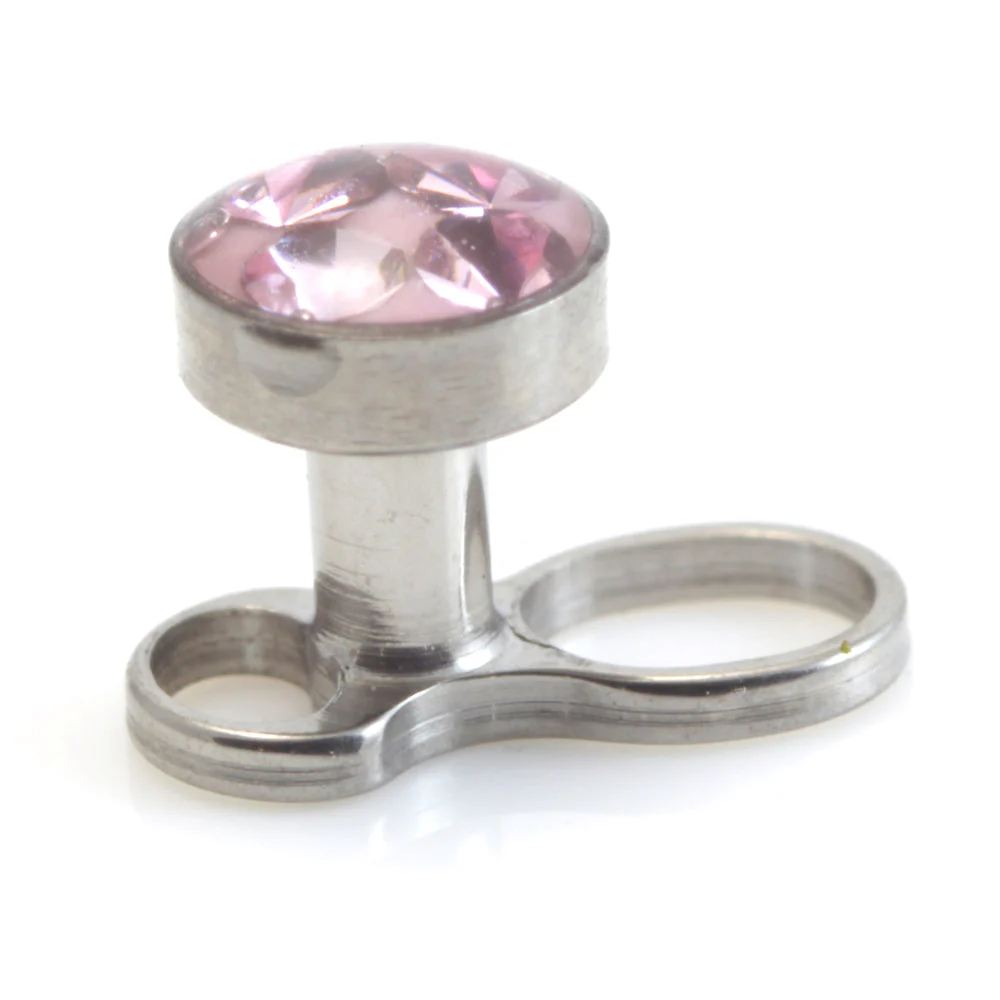 Titanium Internal Thread Micro Dermal Anchor with Multi Gem Disk - Image 6