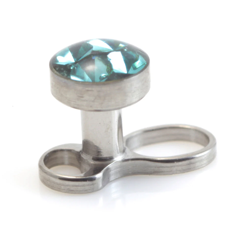 Titanium Internal Thread Micro Dermal Anchor with Multi Gem Disk - Image 8