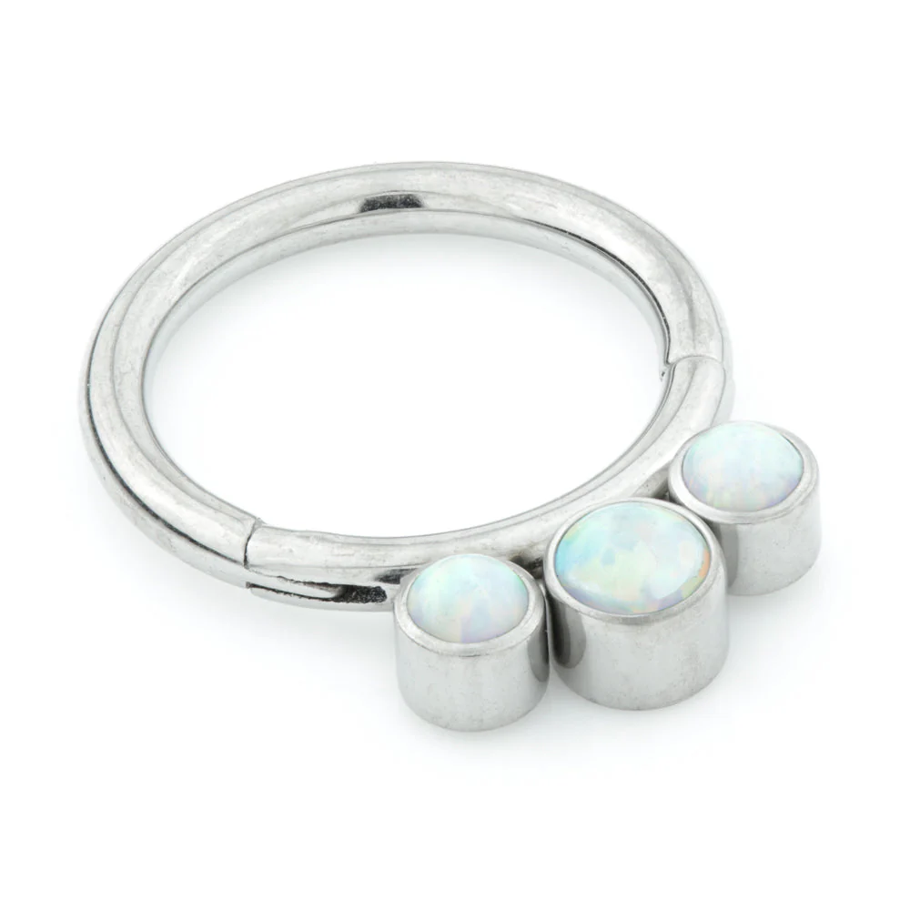 Titanium Tri Opal Hinged Segment Ring - Image 2