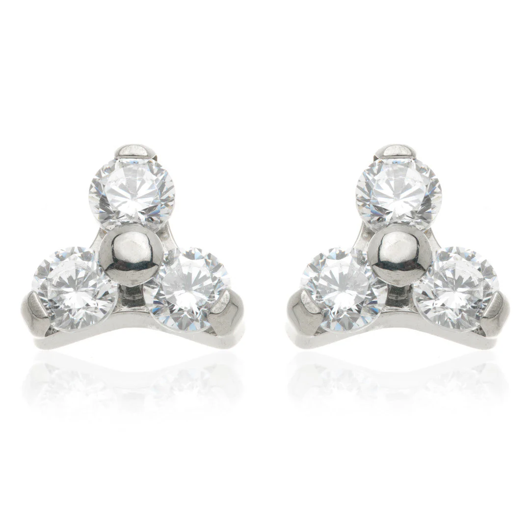 Titanium Trinity Stud Earrings (Pair)