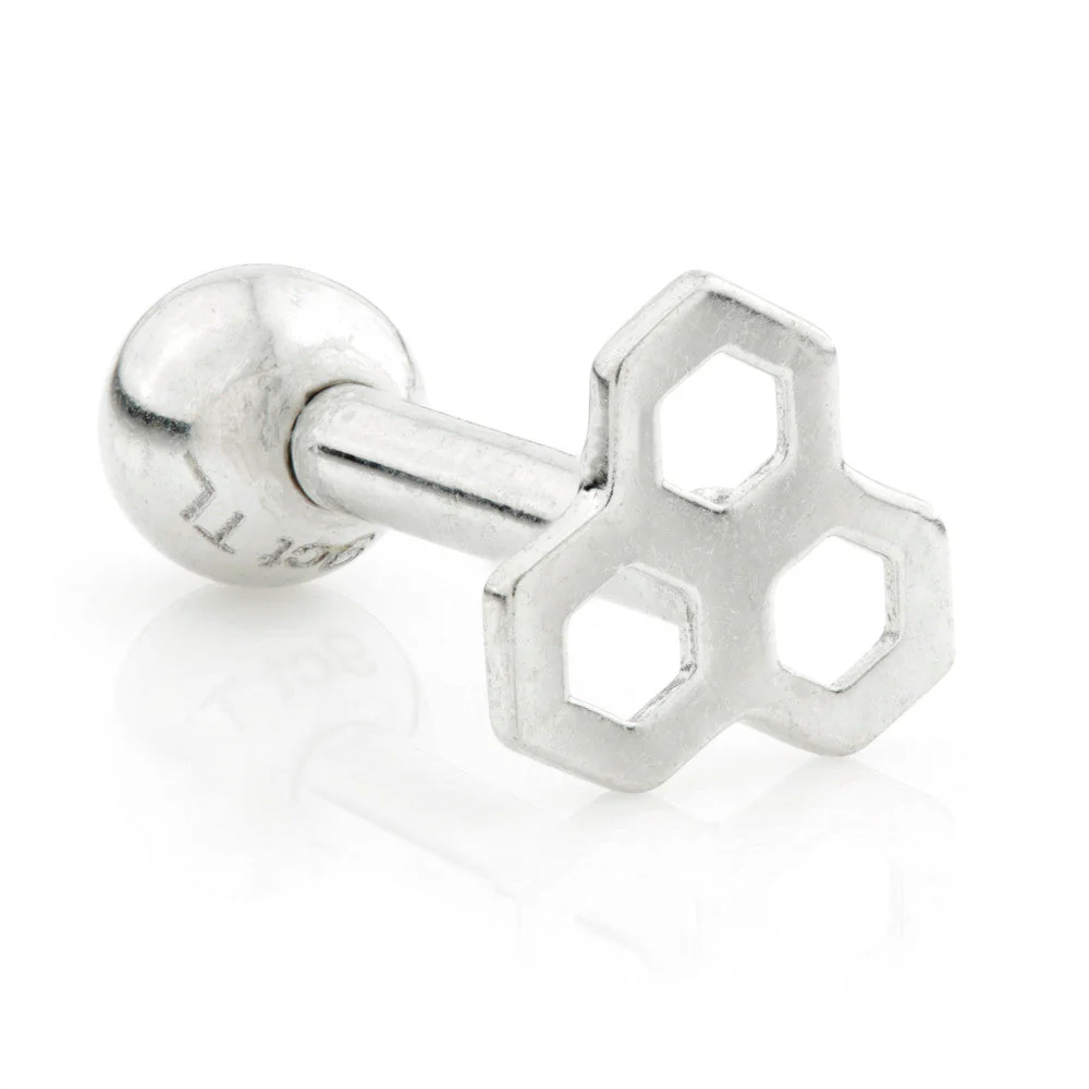 TL - 14 Carat Solid Gold Honeycomb Cartilage Bar - Image 2