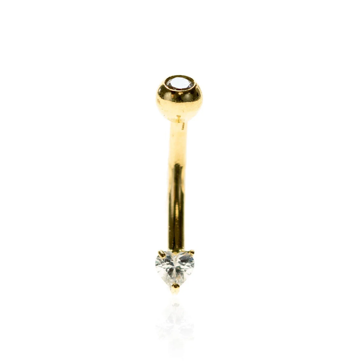 TL - 14ct Gold CZ Heart Rook Bar - Image 2