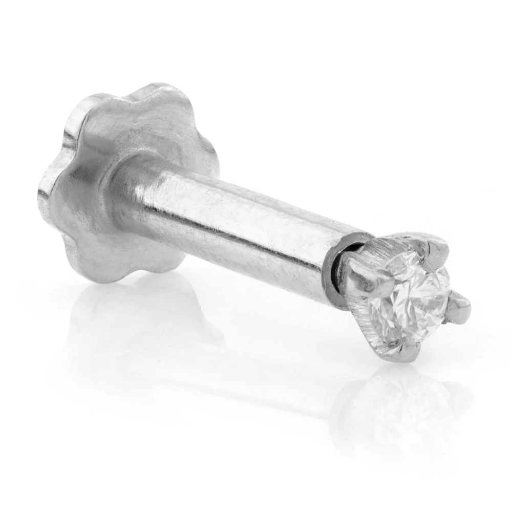 TL - 14ct Gold Diamond Solitaire Internal Labret - Image 3