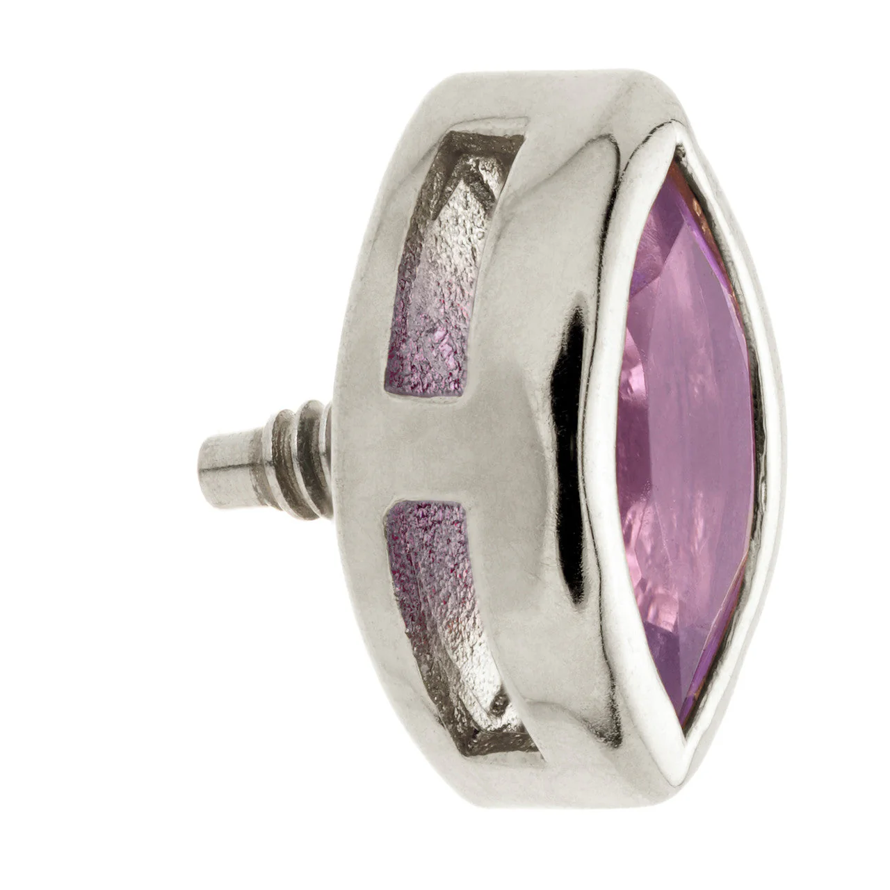 TL - 14ct Gold Internal Amethyst Marquise Attachment - Image 3