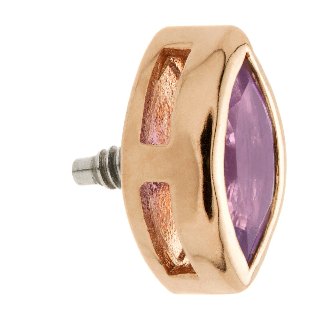 TL - 14ct Gold Internal Amethyst Marquise Attachment - Image 4