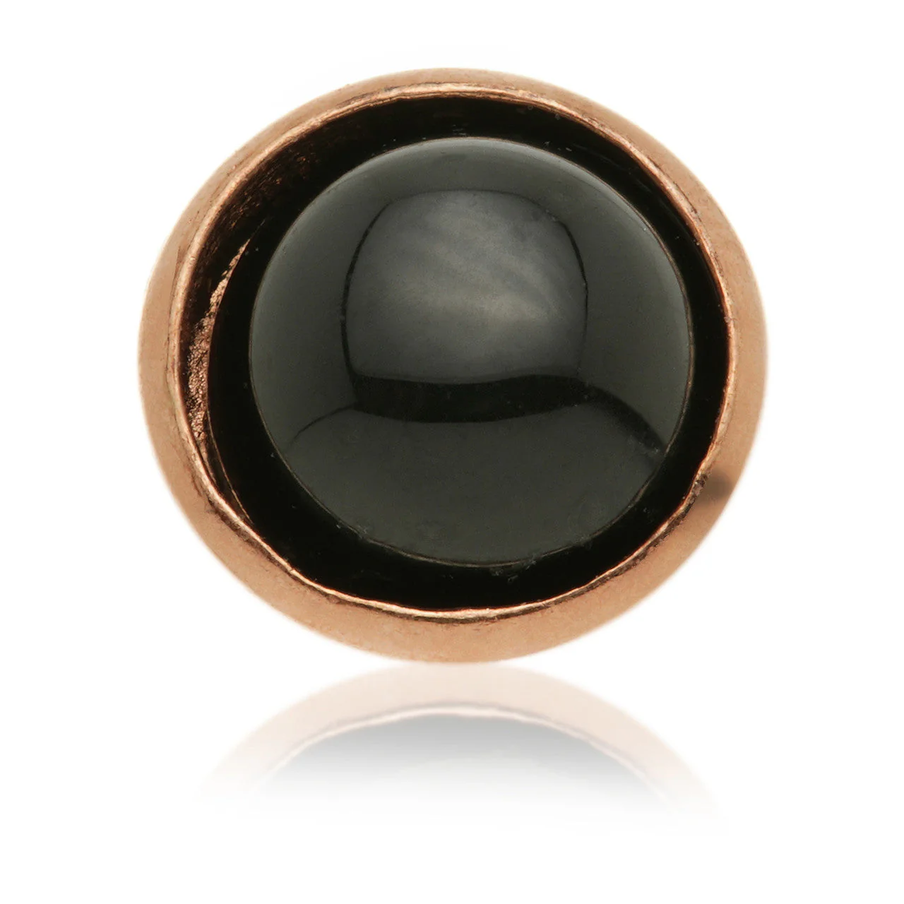 TL - 14ct Gold Internal Black Agate Cabochon Bezel Attachment - Image 5