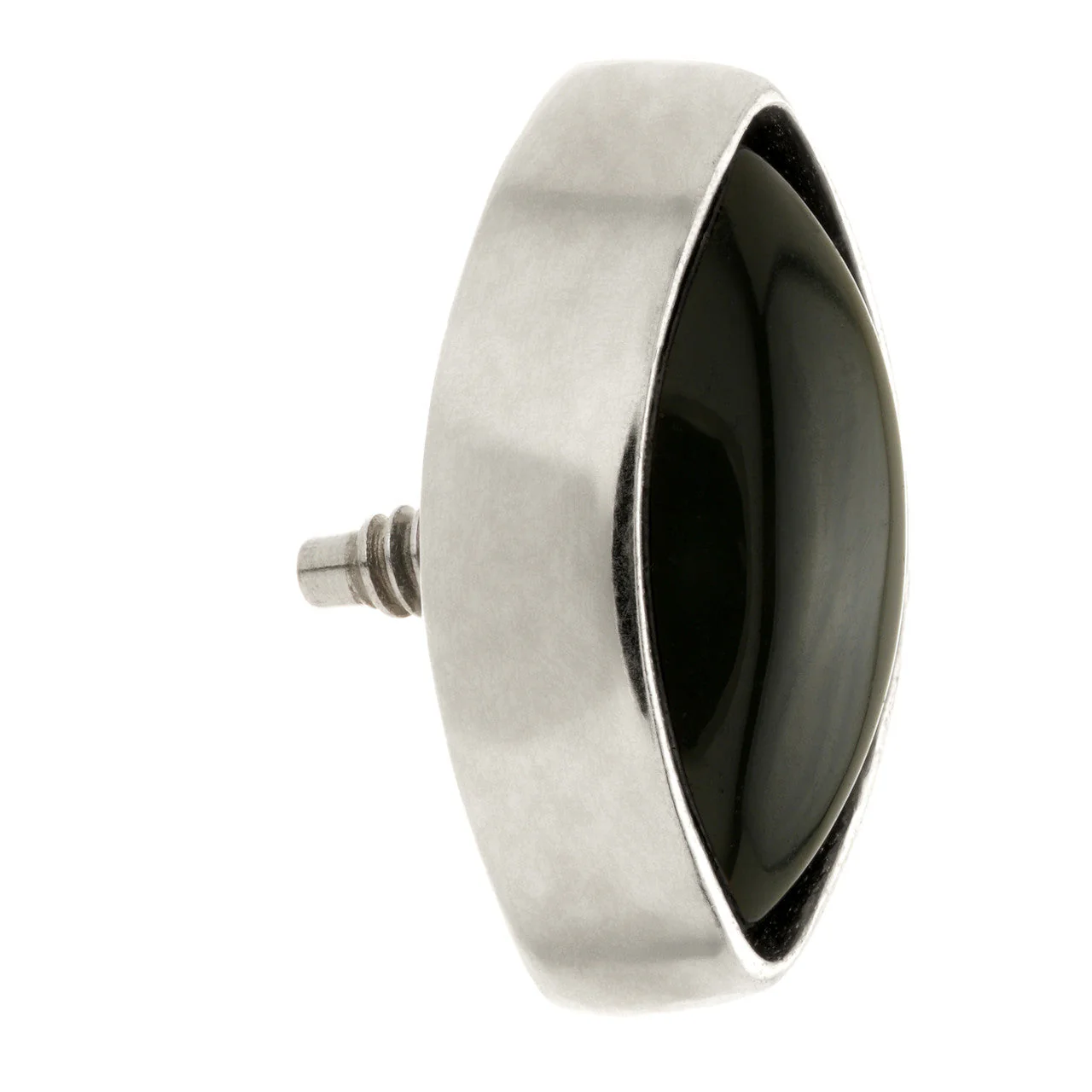 TL - 14ct Gold Internal Black Agate Cabochon Marquise Attachment - Image 3