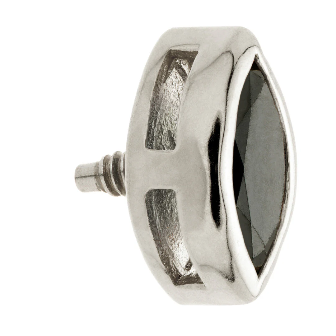 TL - 14ct Gold Internal Black Diamond Marquise Attachment - Image 3