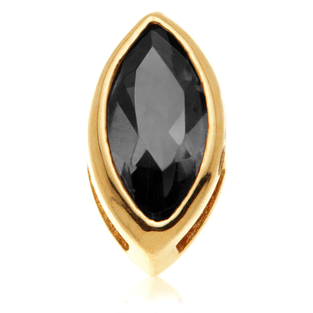 TL - 14ct Gold Internal Black Diamond Marquise Attachment - Image 6