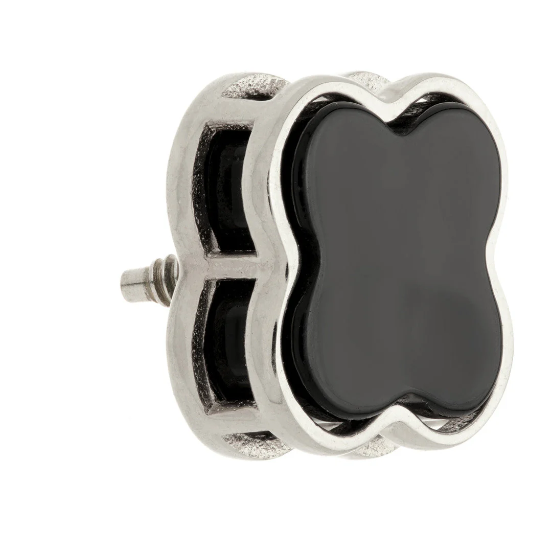 TL - 14ct Gold Internal Black Onyx Clover Attachment - Image 3