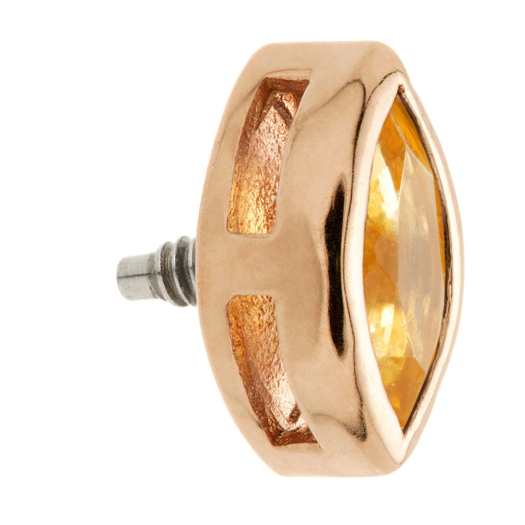 TL - 14ct Gold Internal Citrine Marquise Attachment - Image 2