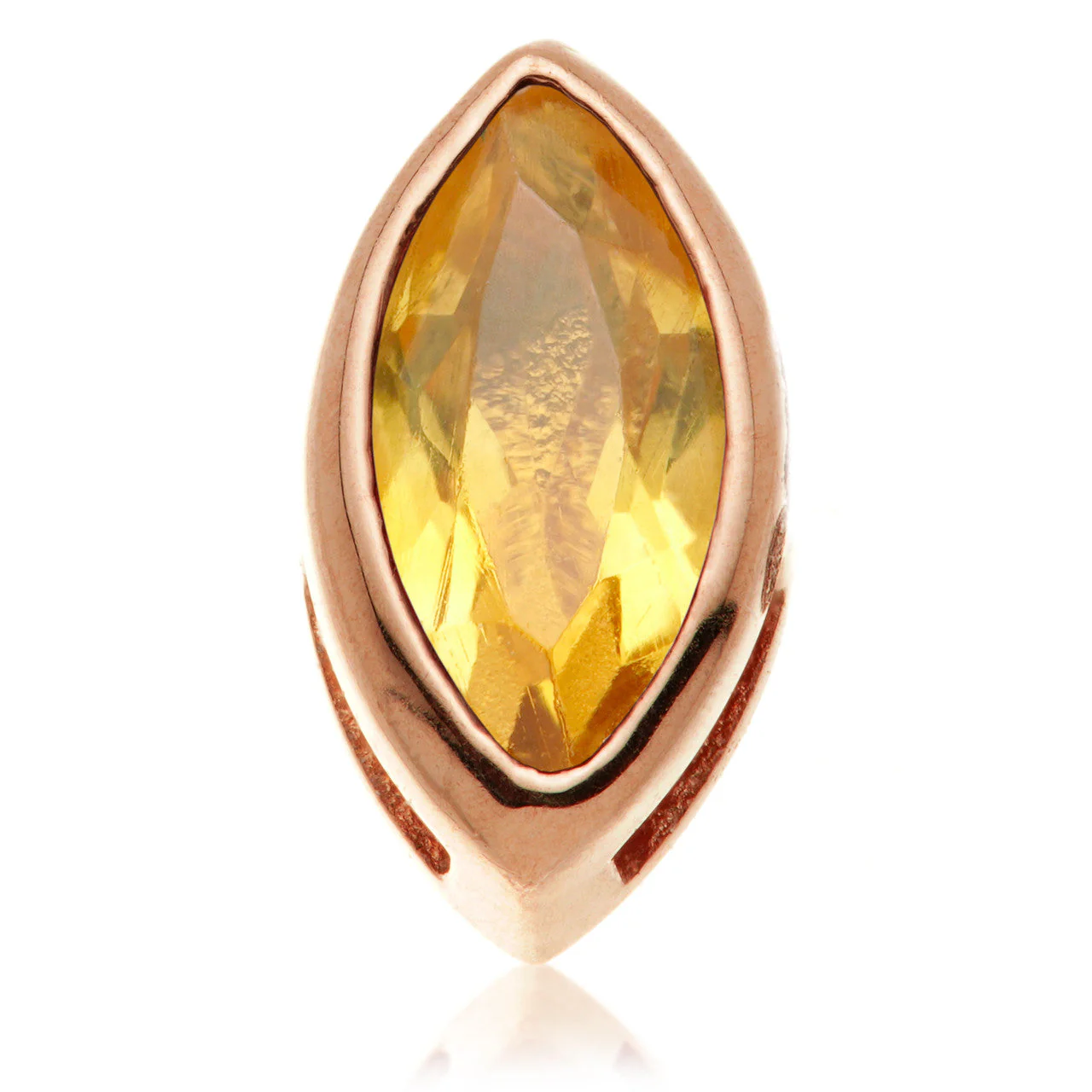 TL - 14ct Gold Internal Citrine Marquise Attachment - Image 3