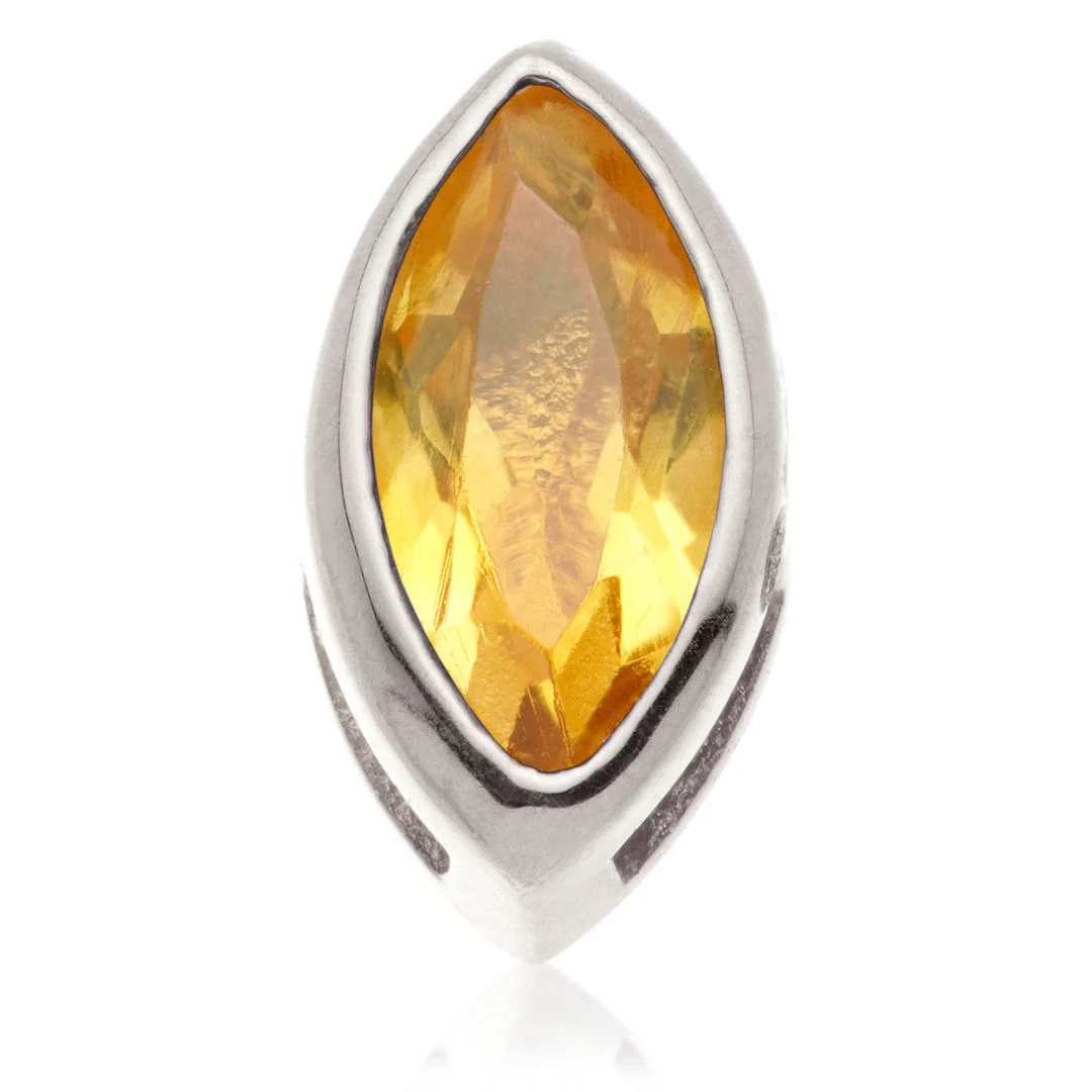 TL - 14ct Gold Internal Citrine Marquise Attachment - Image 4