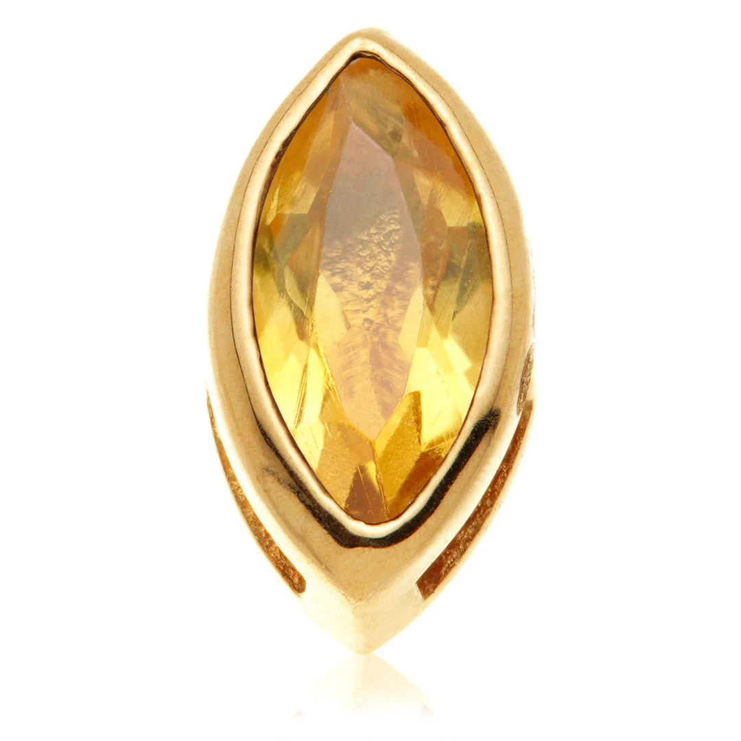 TL - 14ct Gold Internal Citrine Marquise Attachment - Image 5