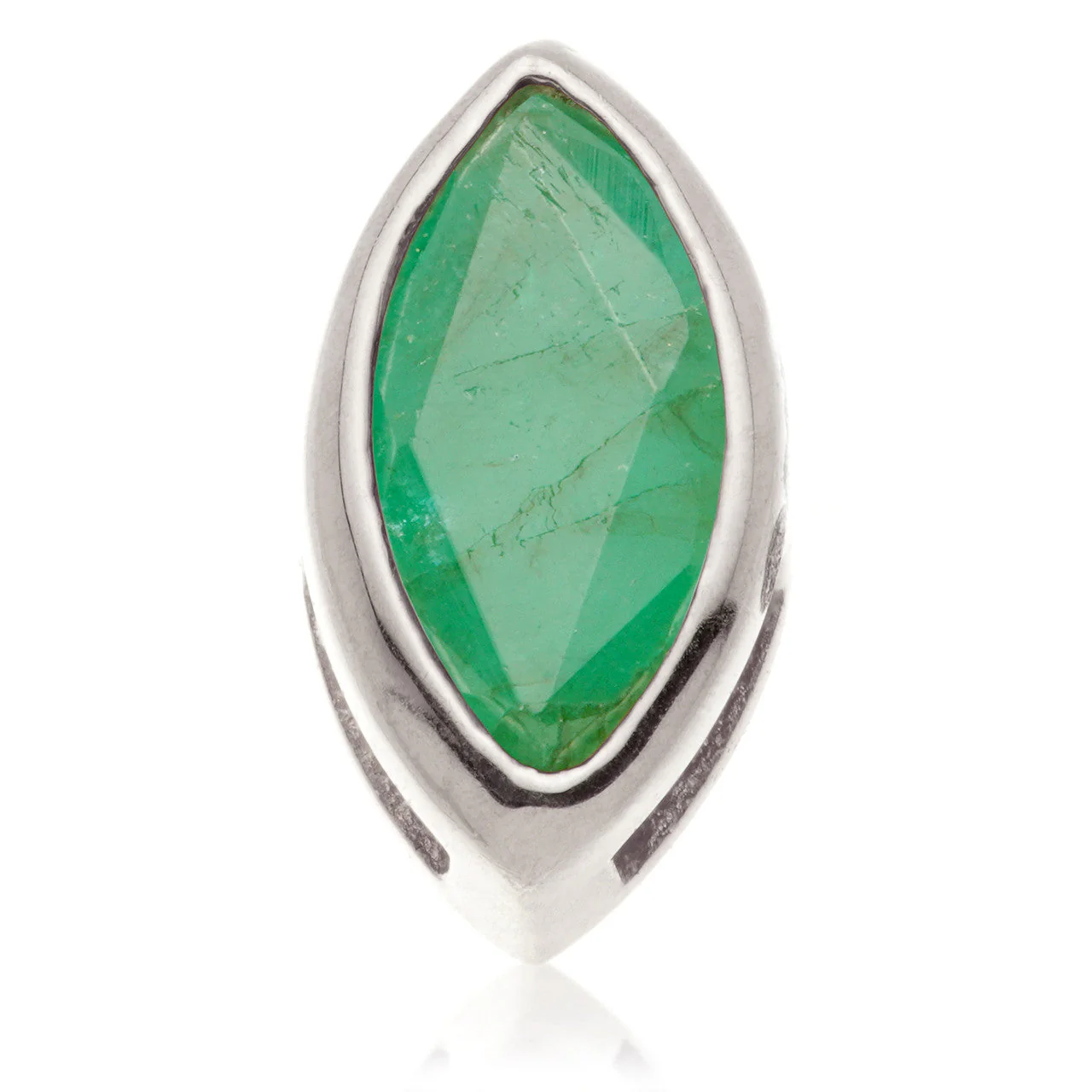 TL - 14ct Gold Internal Emerald Marquise Attachment - Image 5