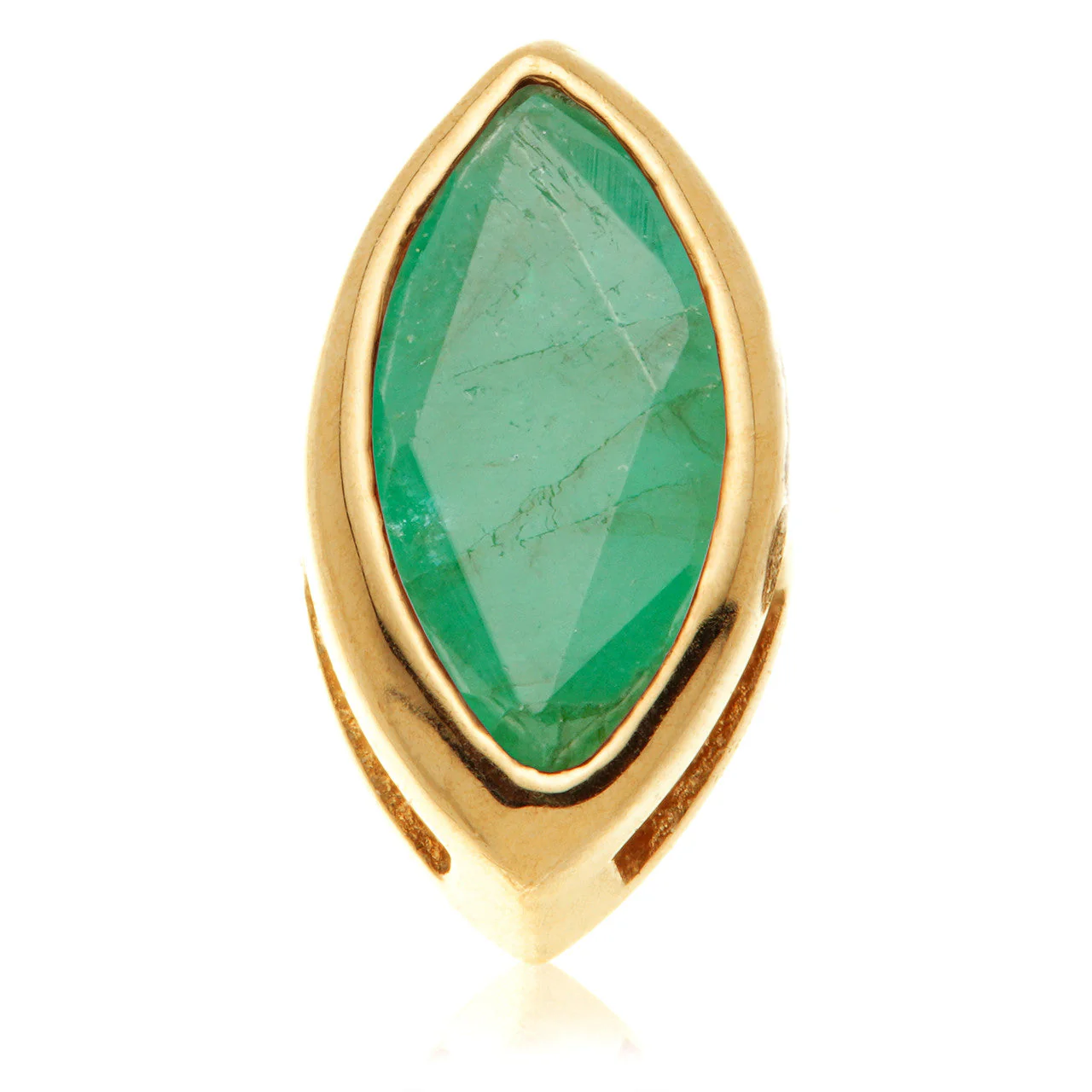 TL - 14ct Gold Internal Emerald Marquise Attachment - Image 6