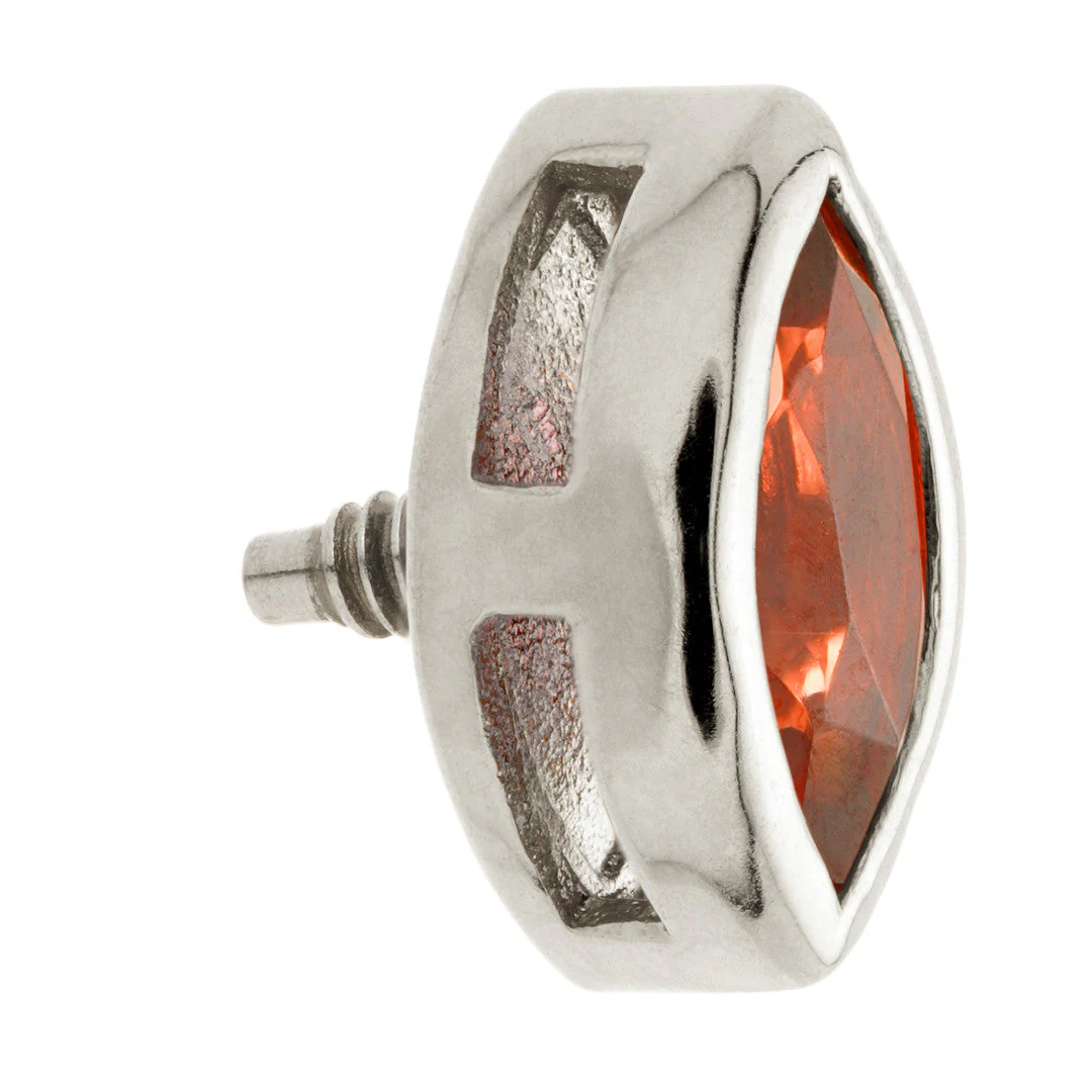 TL - 14ct Gold Internal Garnet Marquise Attachment - Image 3