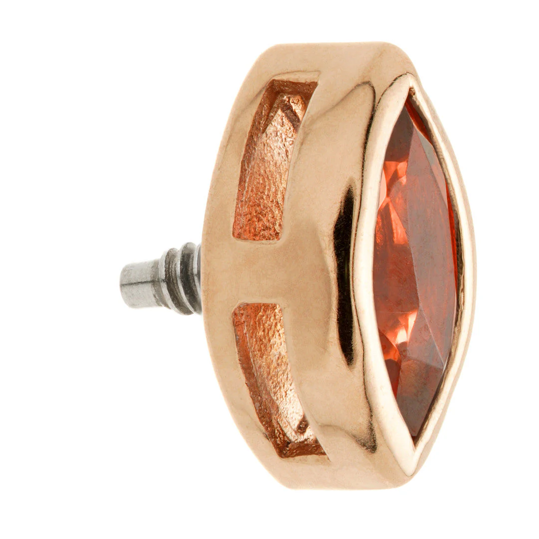 TL - 14ct Gold Internal Garnet Marquise Attachment - Image 4