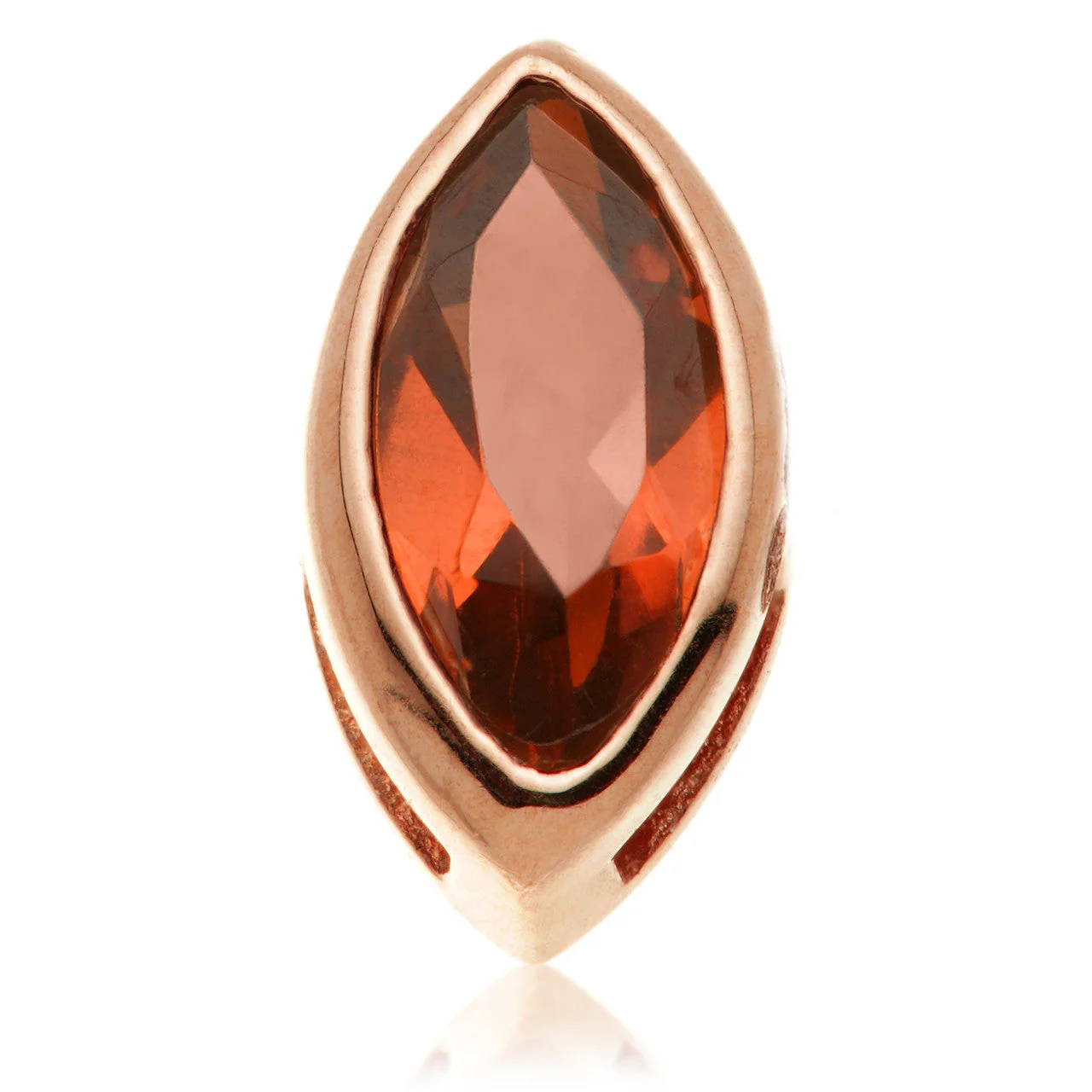 TL - 14ct Gold Internal Garnet Marquise Attachment - Image 5