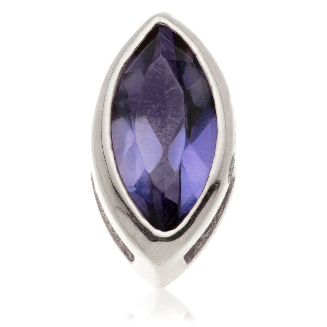 TL - 14ct Gold Internal Iolite Marquise Attachment - Image 6