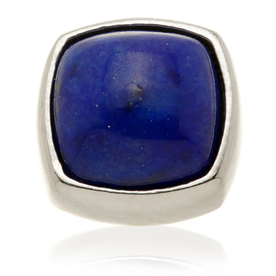 TL - 14ct Gold Internal Lapis Cabochon Cushion Attachment - Image 3