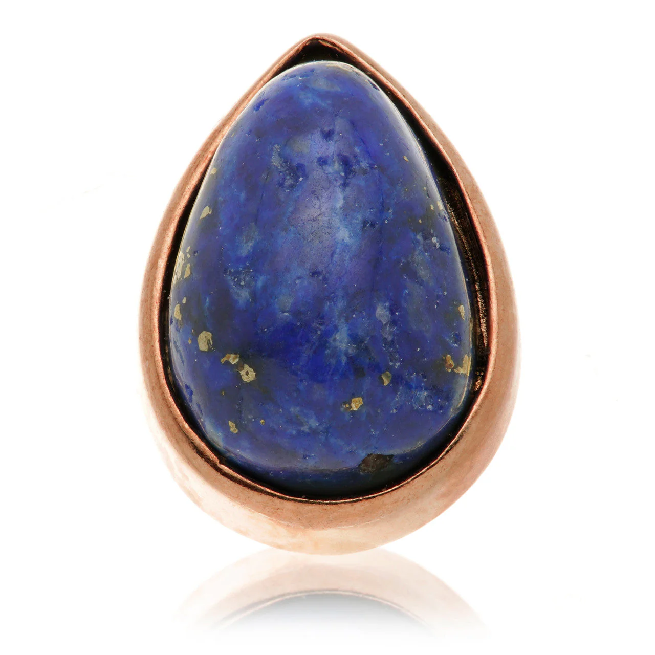 TL - 14ct Gold Internal Lapis Cabochon Pear Attachment - Image 2