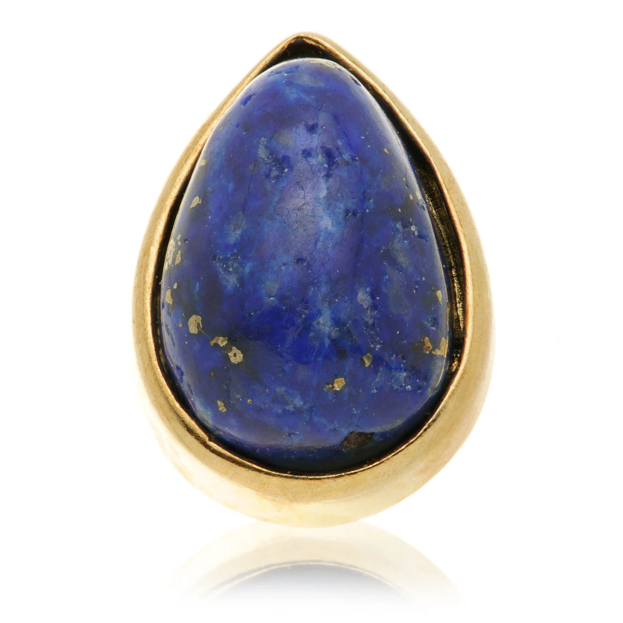 TL - 14ct Gold Internal Lapis Cabochon Pear Attachment - Image 5