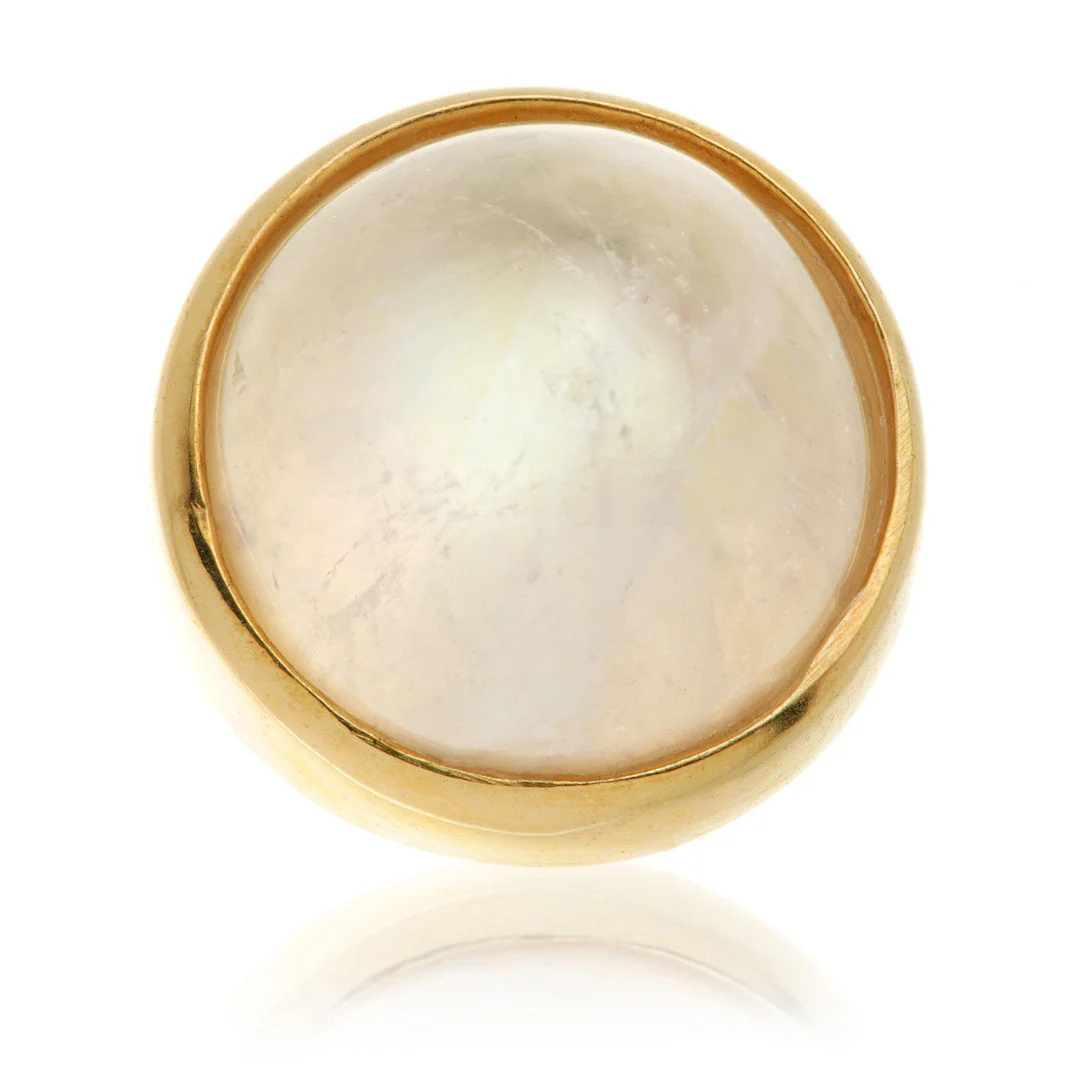 TL - 14ct Gold Internal Moonstone Cabochon Round Attachment