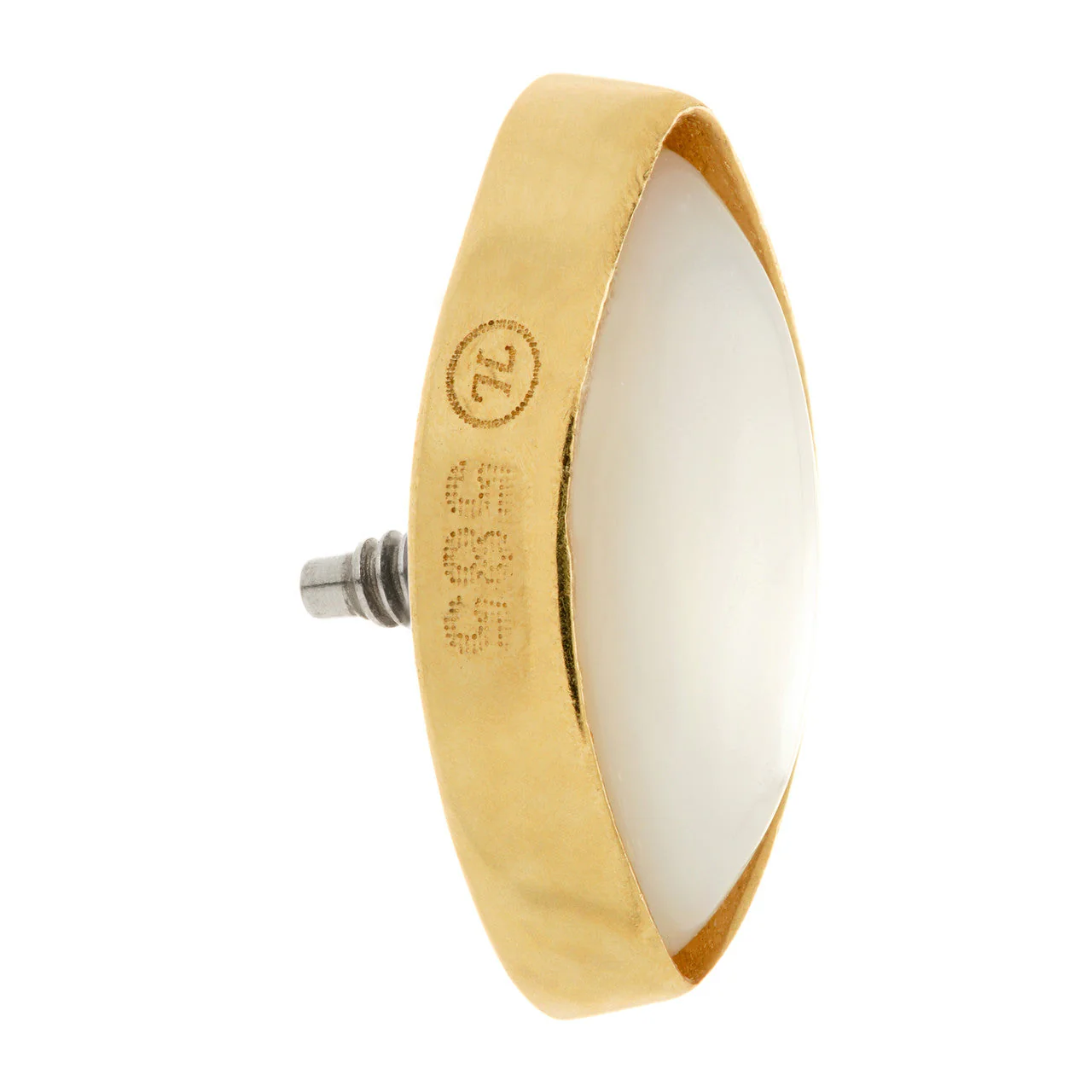 TL - 14ct Gold Internal Mother of Pearl Cabochon Marquise Attachment - Image 2