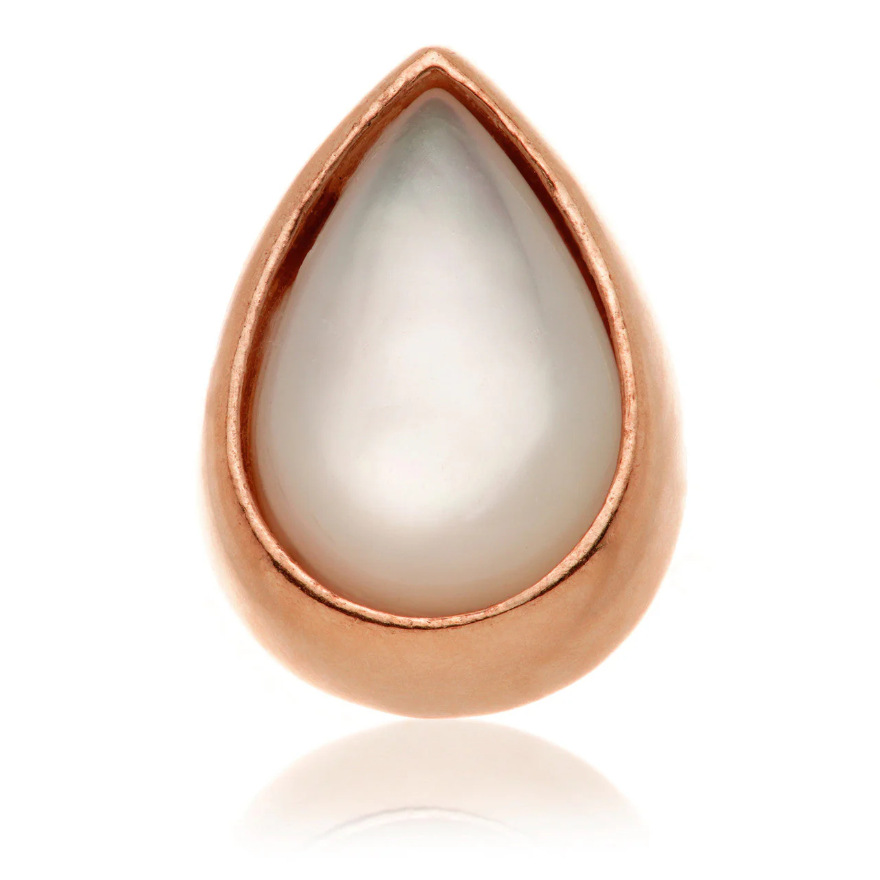 TL - 14ct Gold Internal Mother of Pearl Cabochon Pear Attachment - Image 2