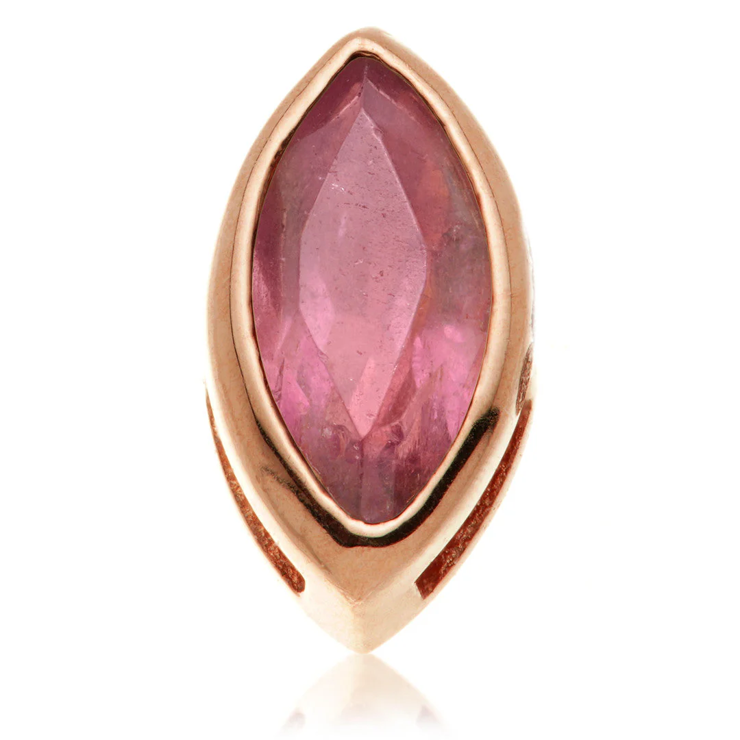 TL - 14ct Gold Internal Multi Tourmaline Marquise Attachment - Image 7