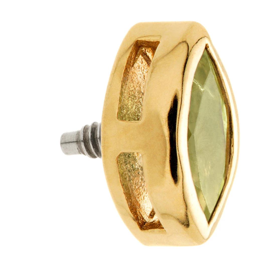 TL - 14ct Gold Internal Peridot Marquise Attachment - Image 2