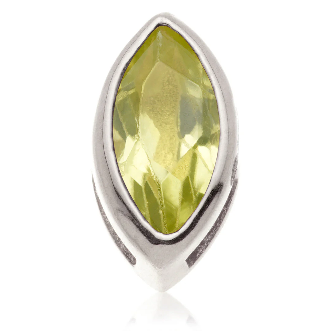 TL - 14ct Gold Internal Peridot Marquise Attachment - Image 4