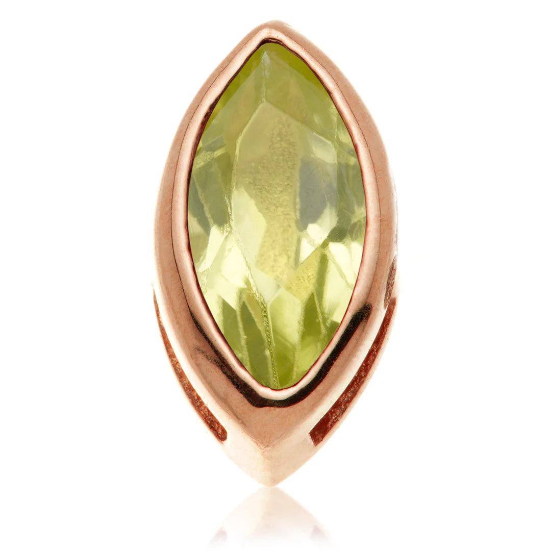 TL - 14ct Gold Internal Peridot Marquise Attachment - Image 7
