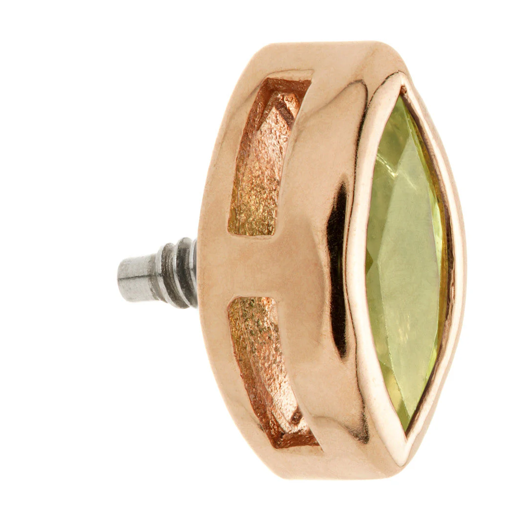 TL - 14ct Gold Internal Peridot Marquise Attachment - Image 8