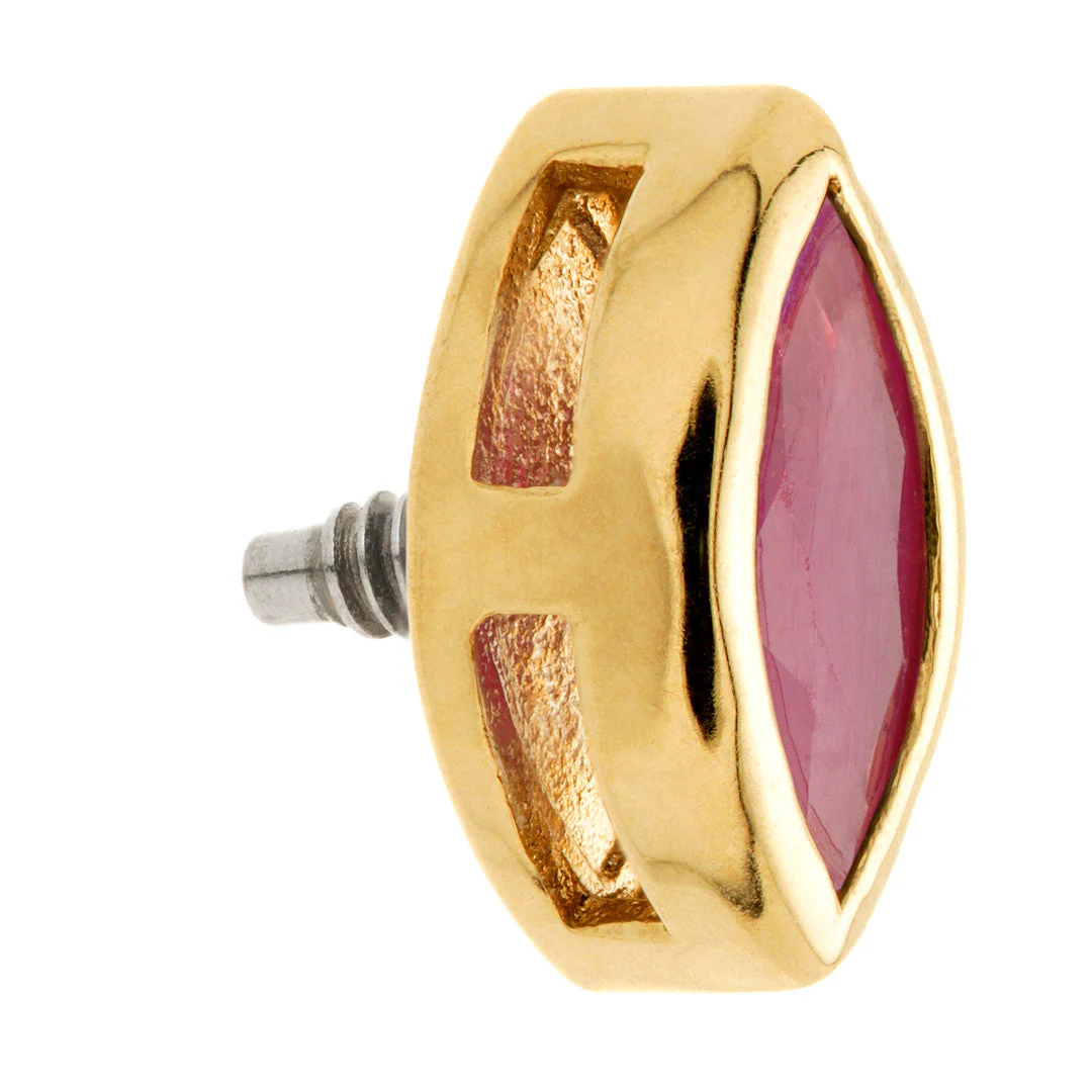 TL - 14ct Gold Internal Ruby Marquise Attachment - Image 2