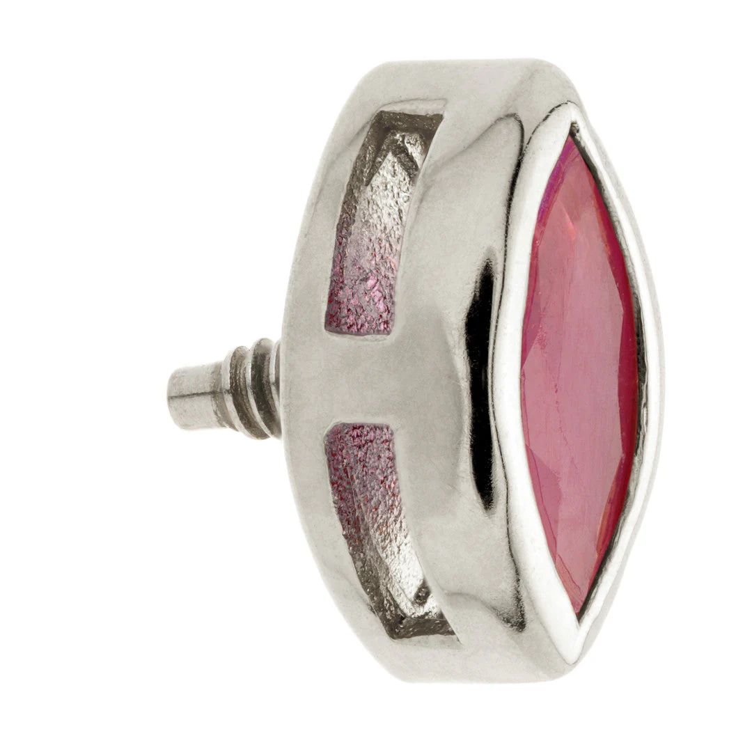 TL - 14ct Gold Internal Ruby Marquise Attachment - Image 3