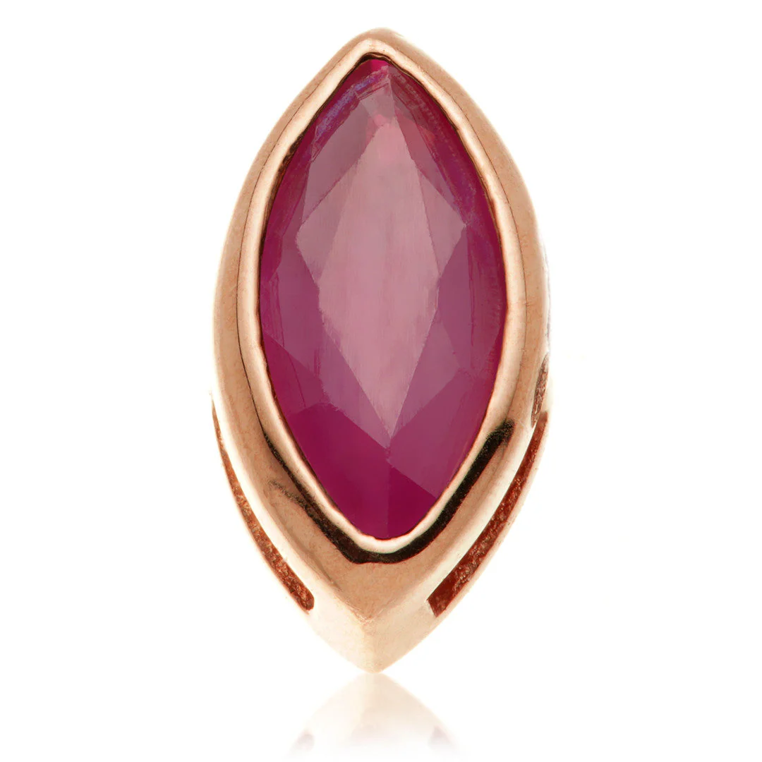 TL - 14ct Gold Internal Ruby Marquise Attachment - Image 6