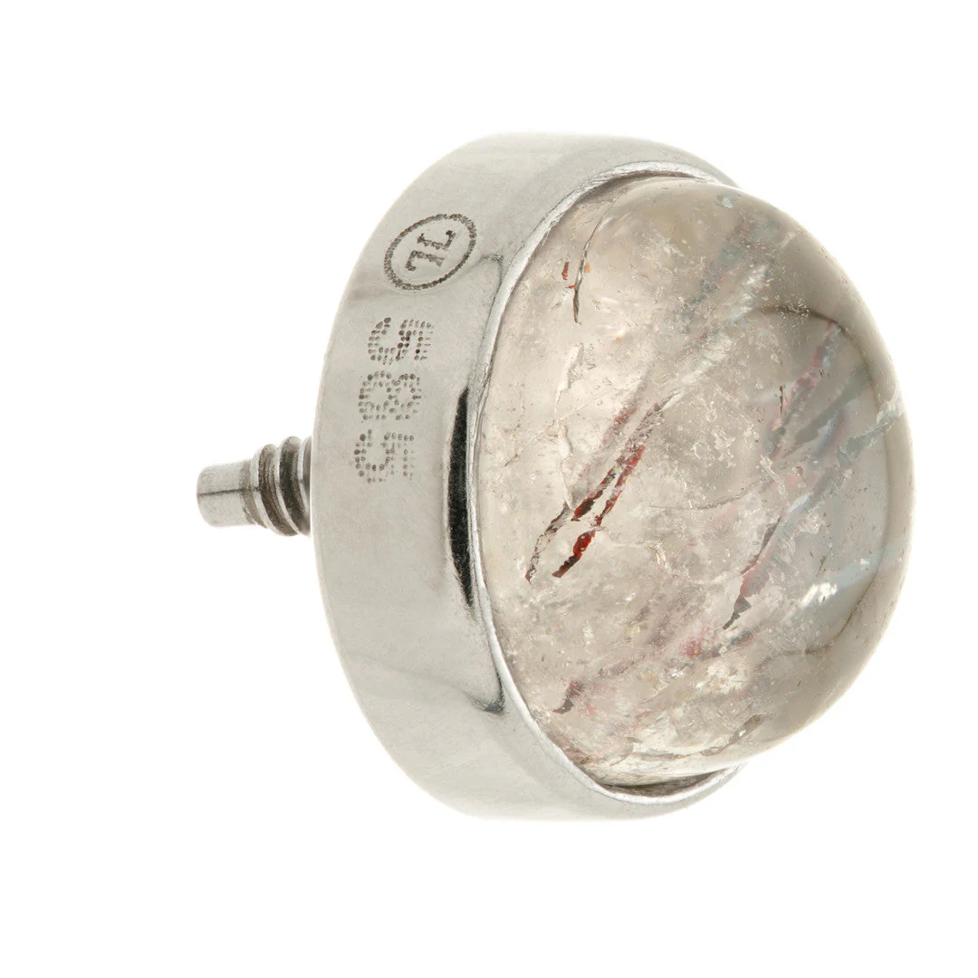 TL - 14ct Gold Internal Rutilated Quartz Cabochon Round Attachment - Image 2